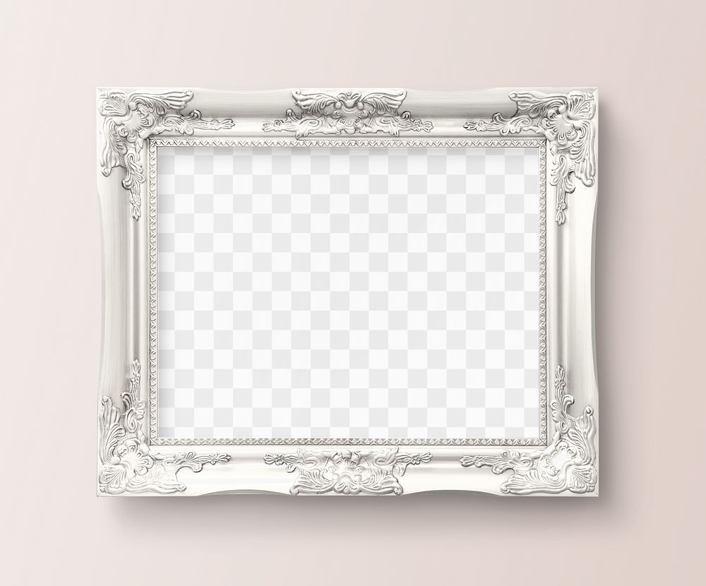Luxurious baroque frame  png mockup, transparent design