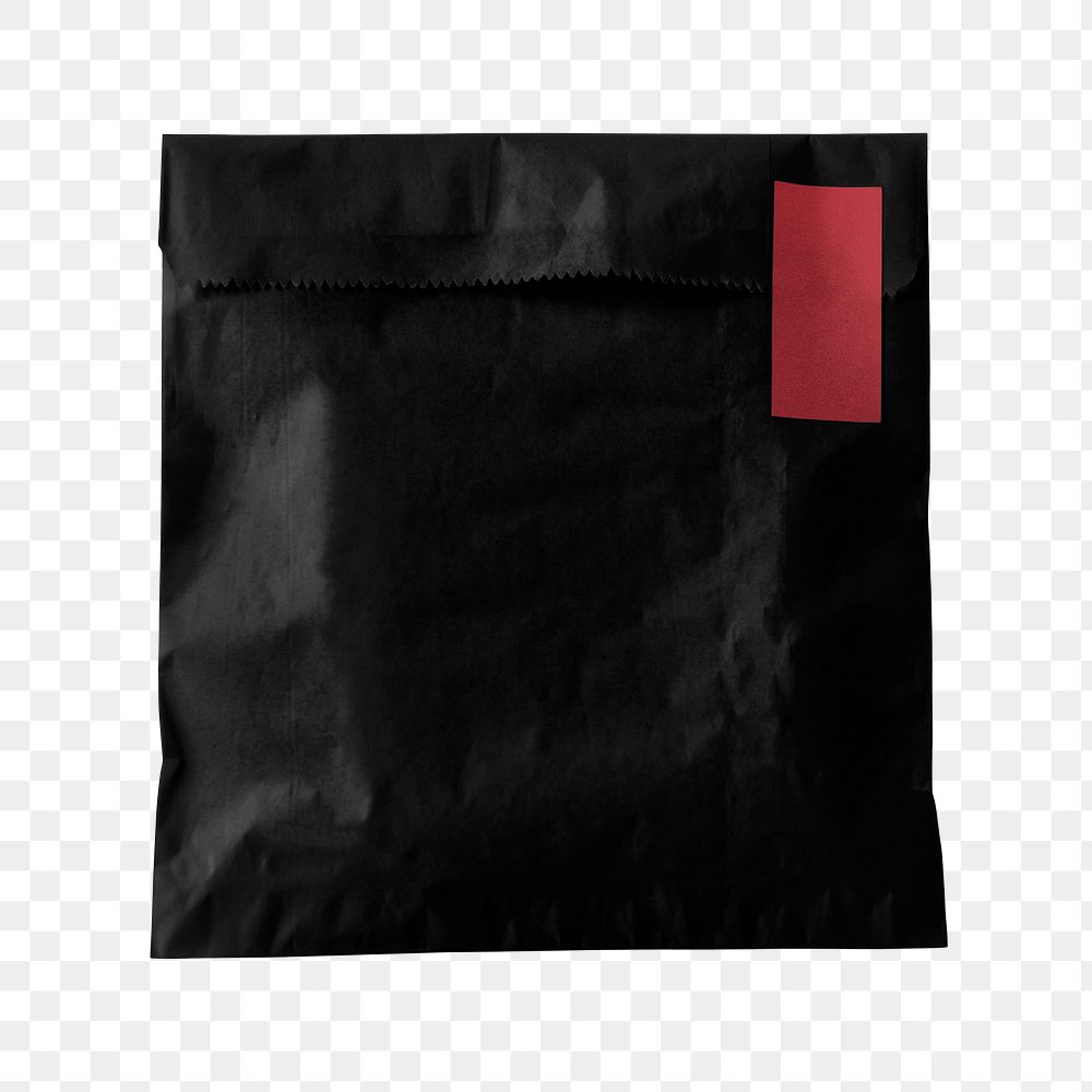 Black paper bag png sticker, transparent background