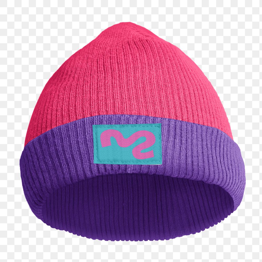 Beanie knitted hat  png sticker, fashion transparent background