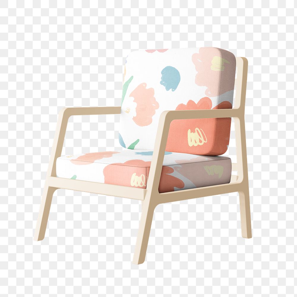 Cute armchair png sticker, transparent background