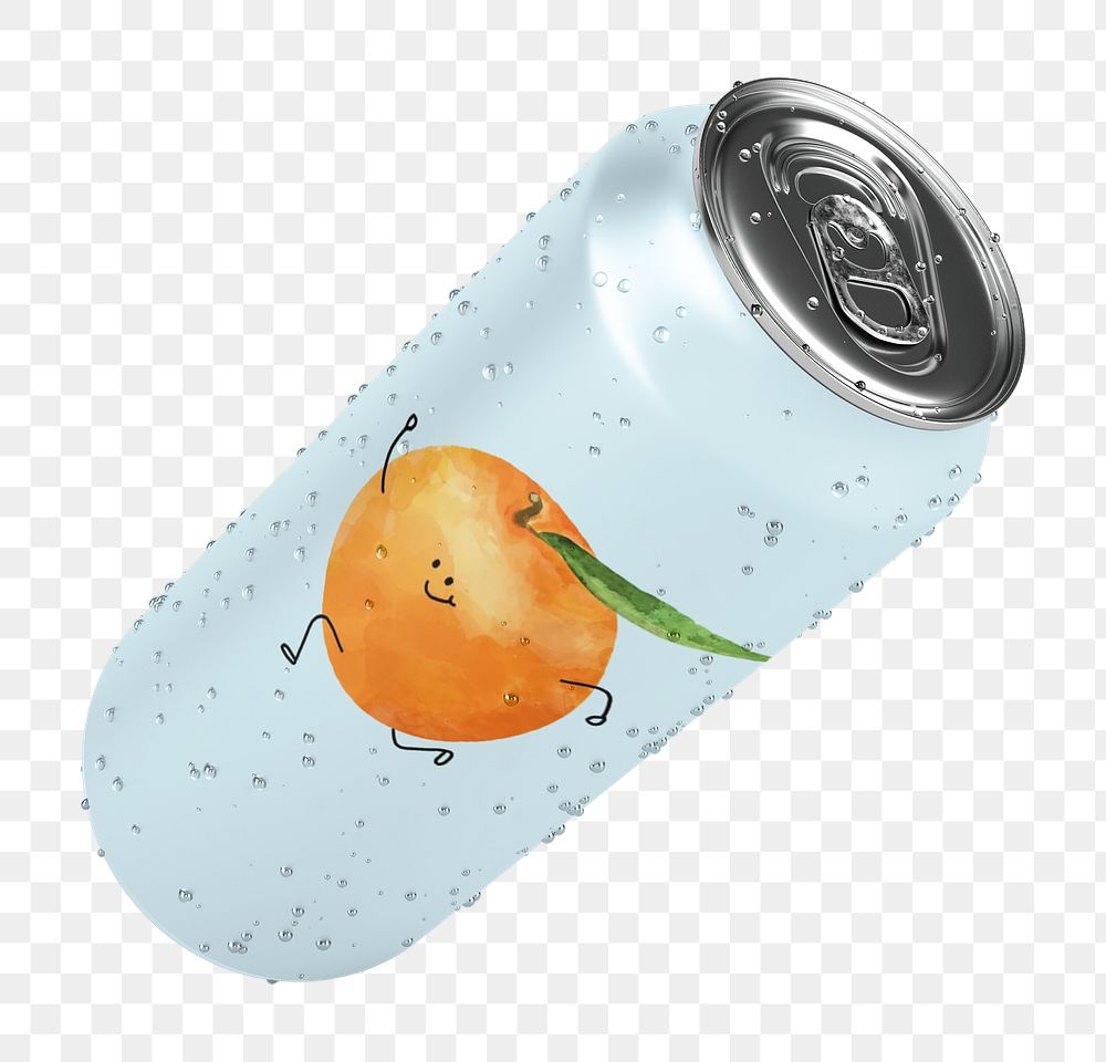 Blue soda can  png sticker, transparent background