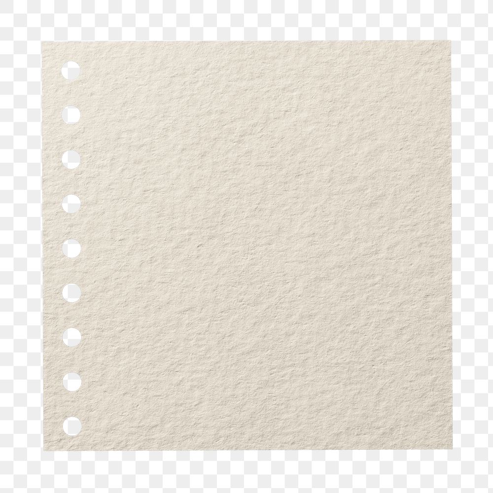 Textured paper note png sticker, transparent background