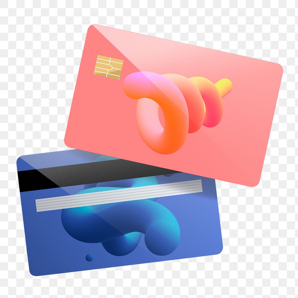 Abstract credit card png sticker, transparent background