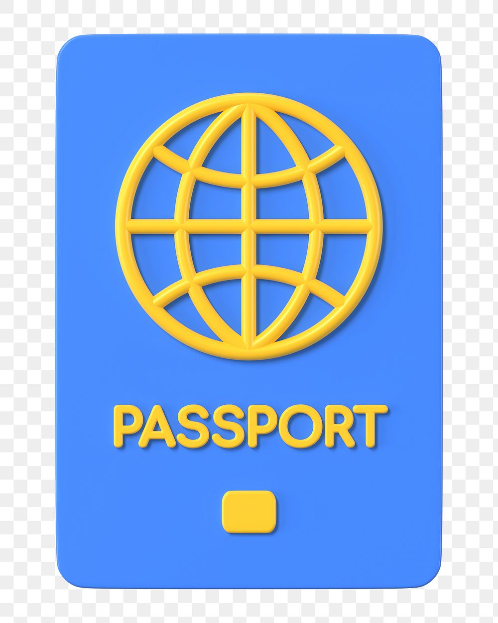 Blue passport png sticker, travel 3D cartoon transparent background
