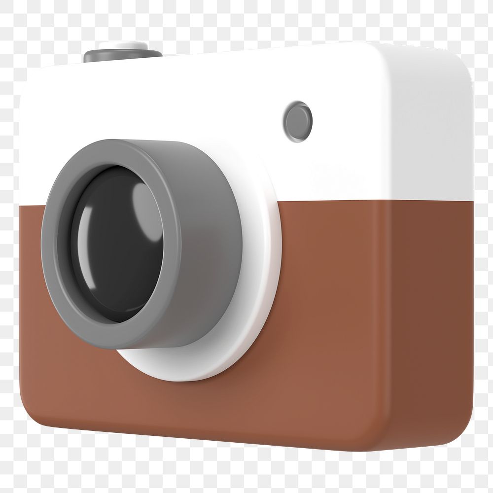 3D camera png sticker, social media app icon on transparent background