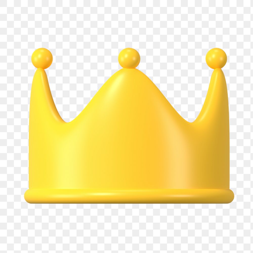 3D crown png marketing clipart, ranking symbol on transparent background