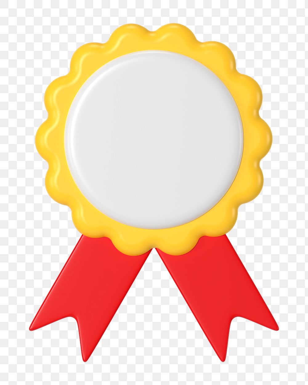 3D medal png sticker, gold prize for 1st place on transparent background