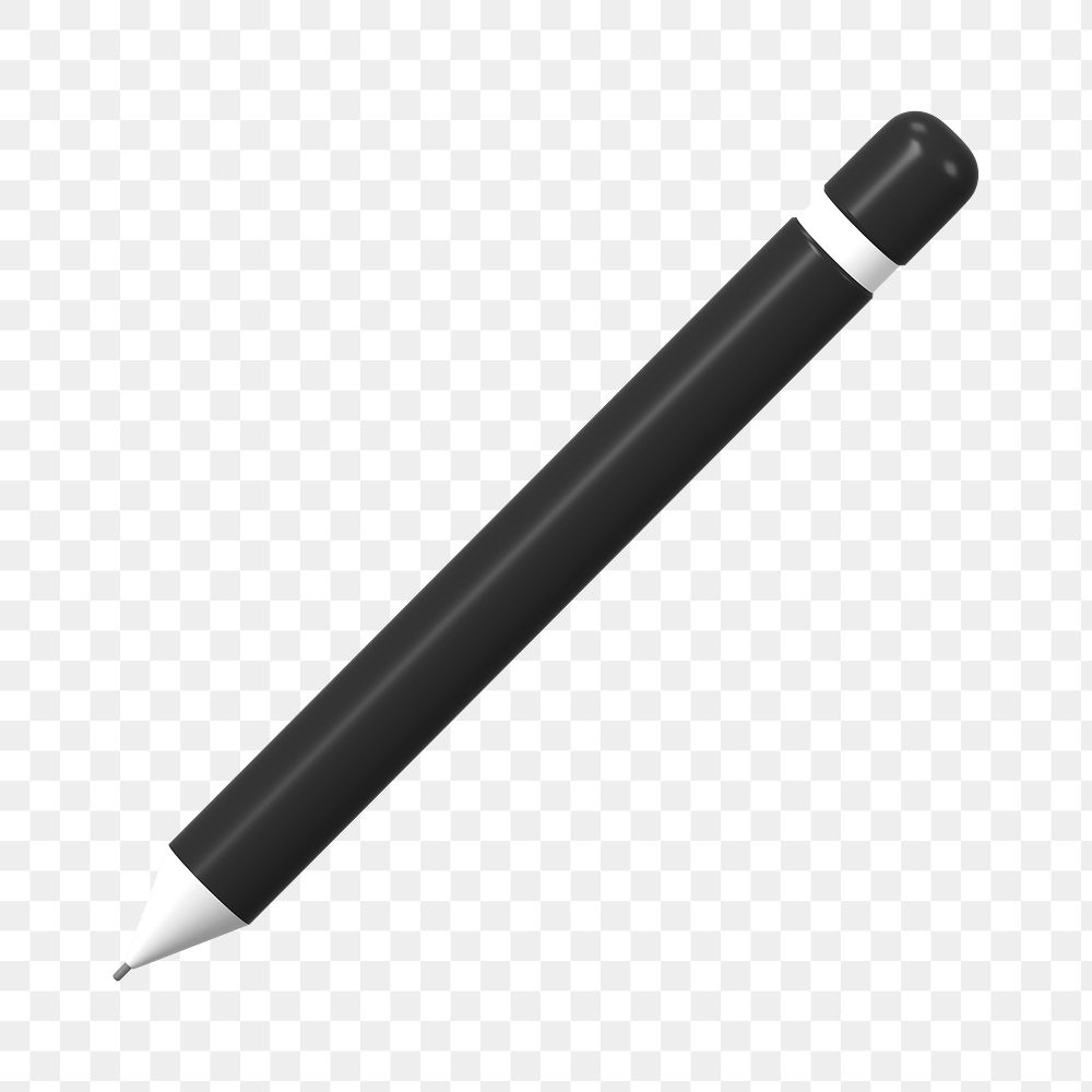 3D pen png clipart, black stationery illustration