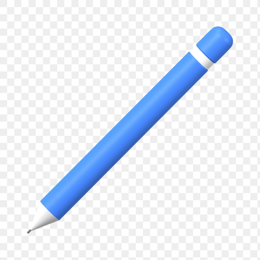 Blue pen png clipart, 3D stationery illustration