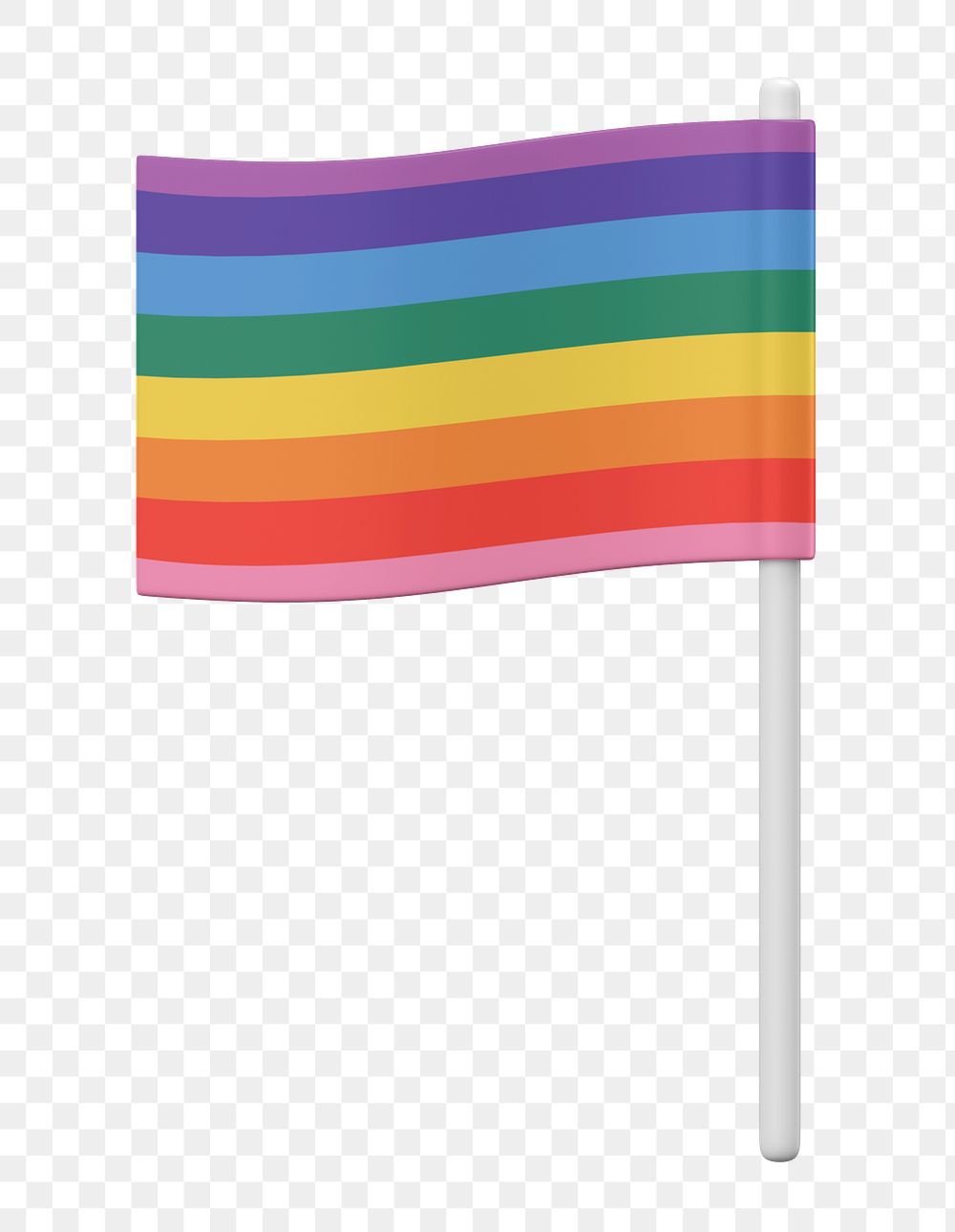 LGBT flag 3D png sticker, transparent background