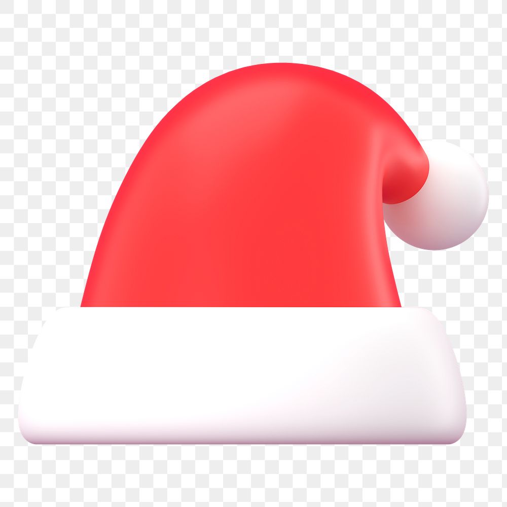 Santa hat 3D png sticker, transparent background