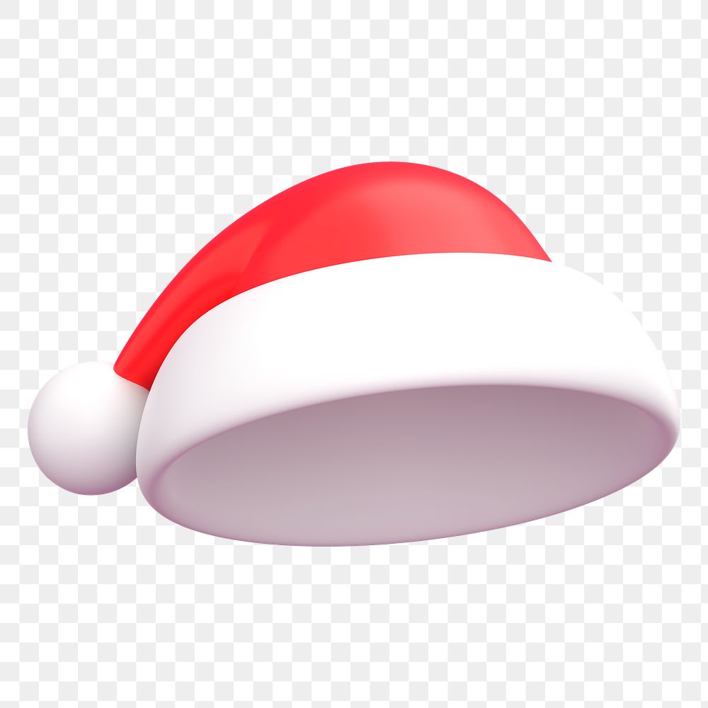 Png Christmas Santa hat 3D sticker, transparent background