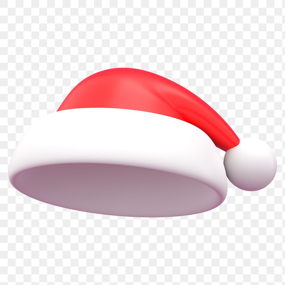 Santa hat 3D png sticker, transparent background