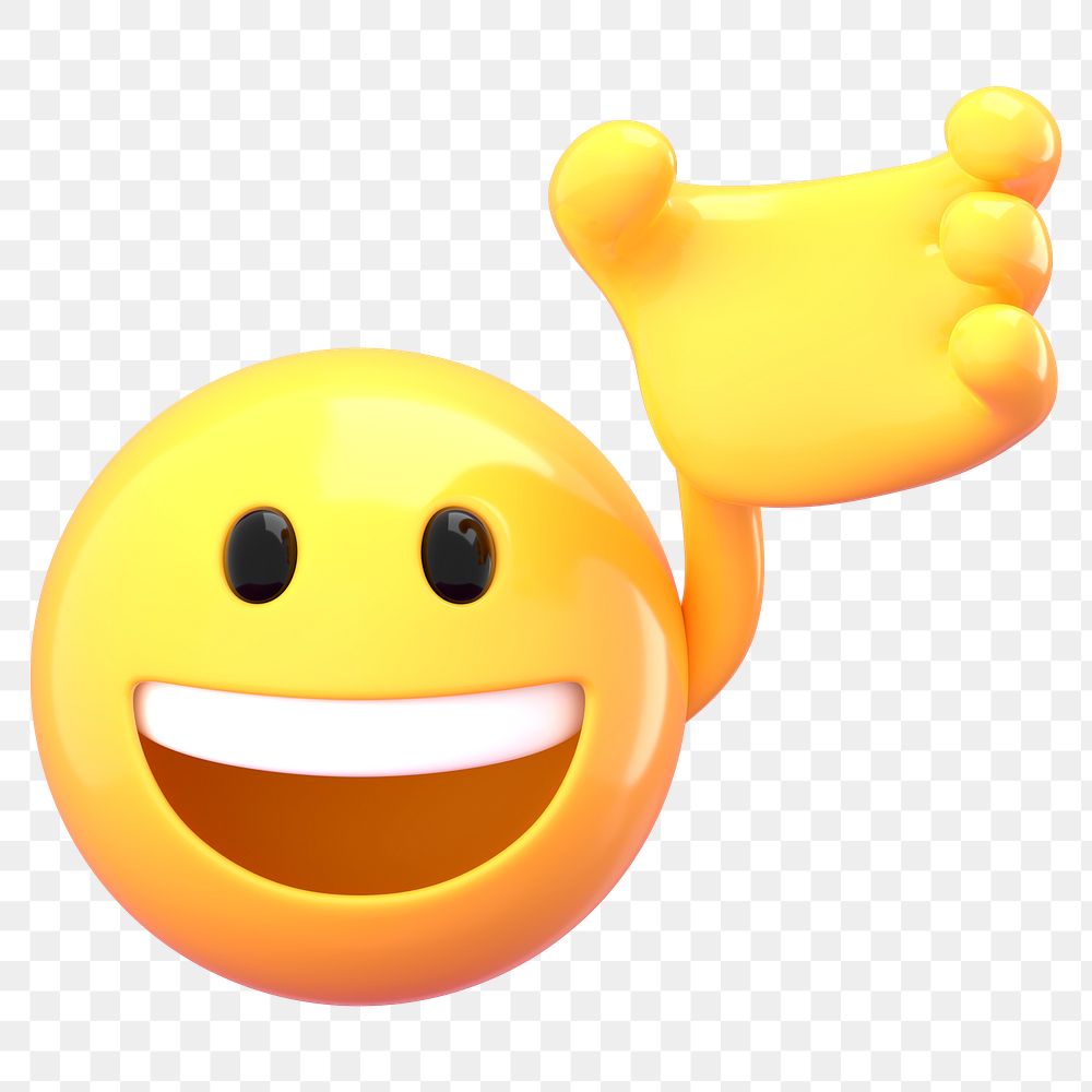 Emoji with hand png sticker, 3D rendering transparent background