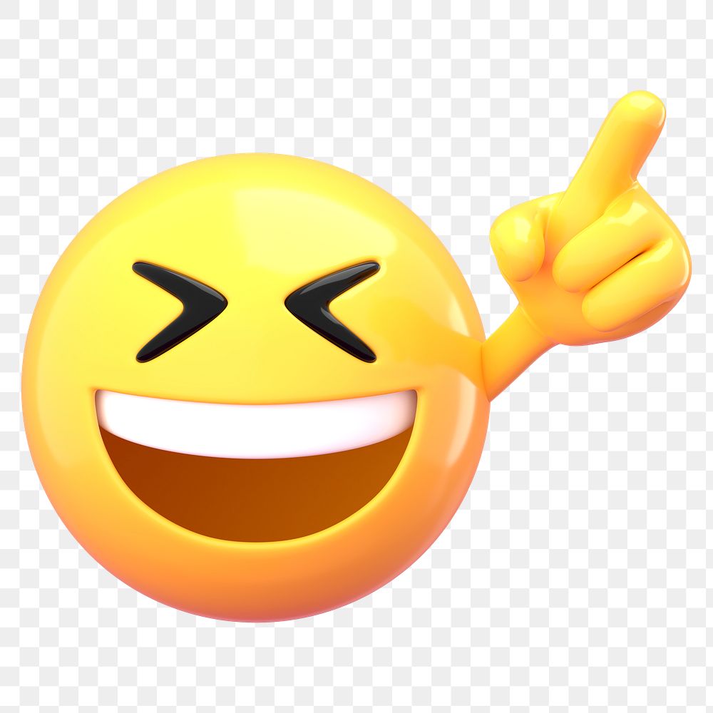 Emoji pointing finger  png sticker, 3D rendering transparent background