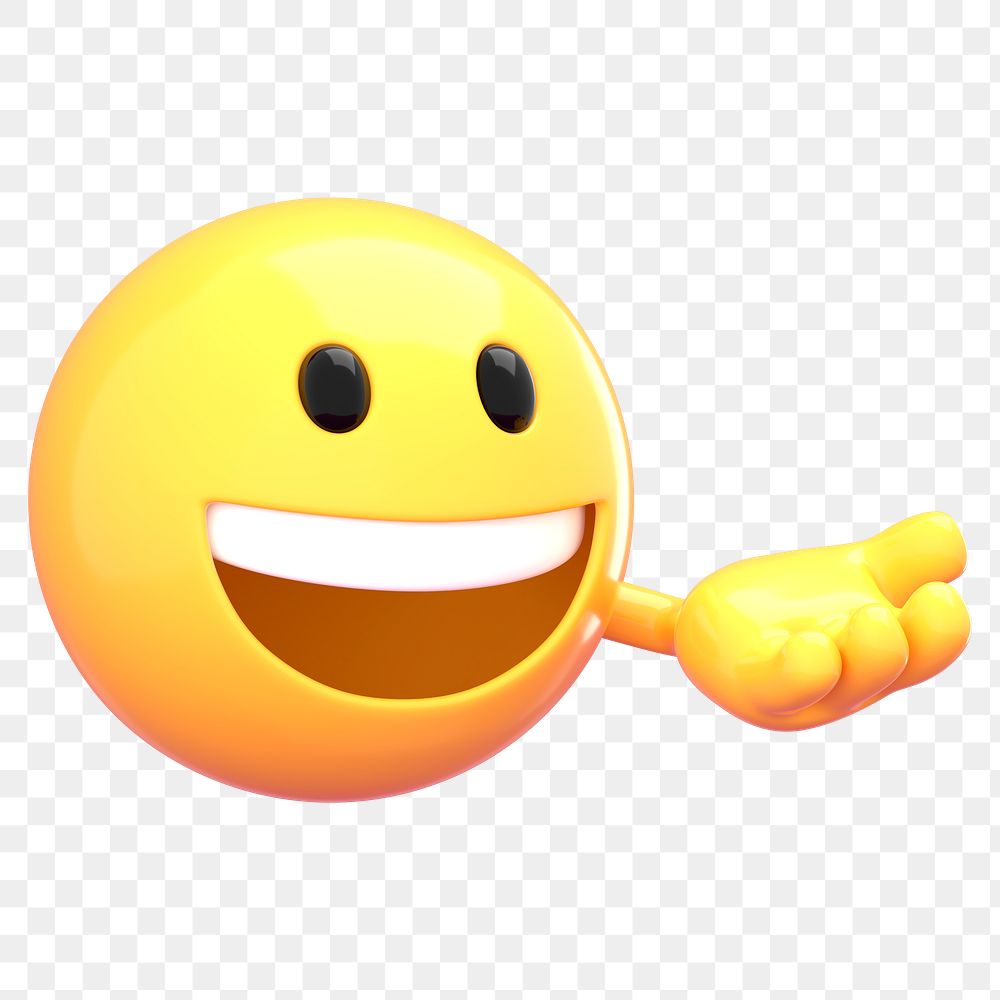 Emoji png offering hand sticker, 3D rendering transparent background