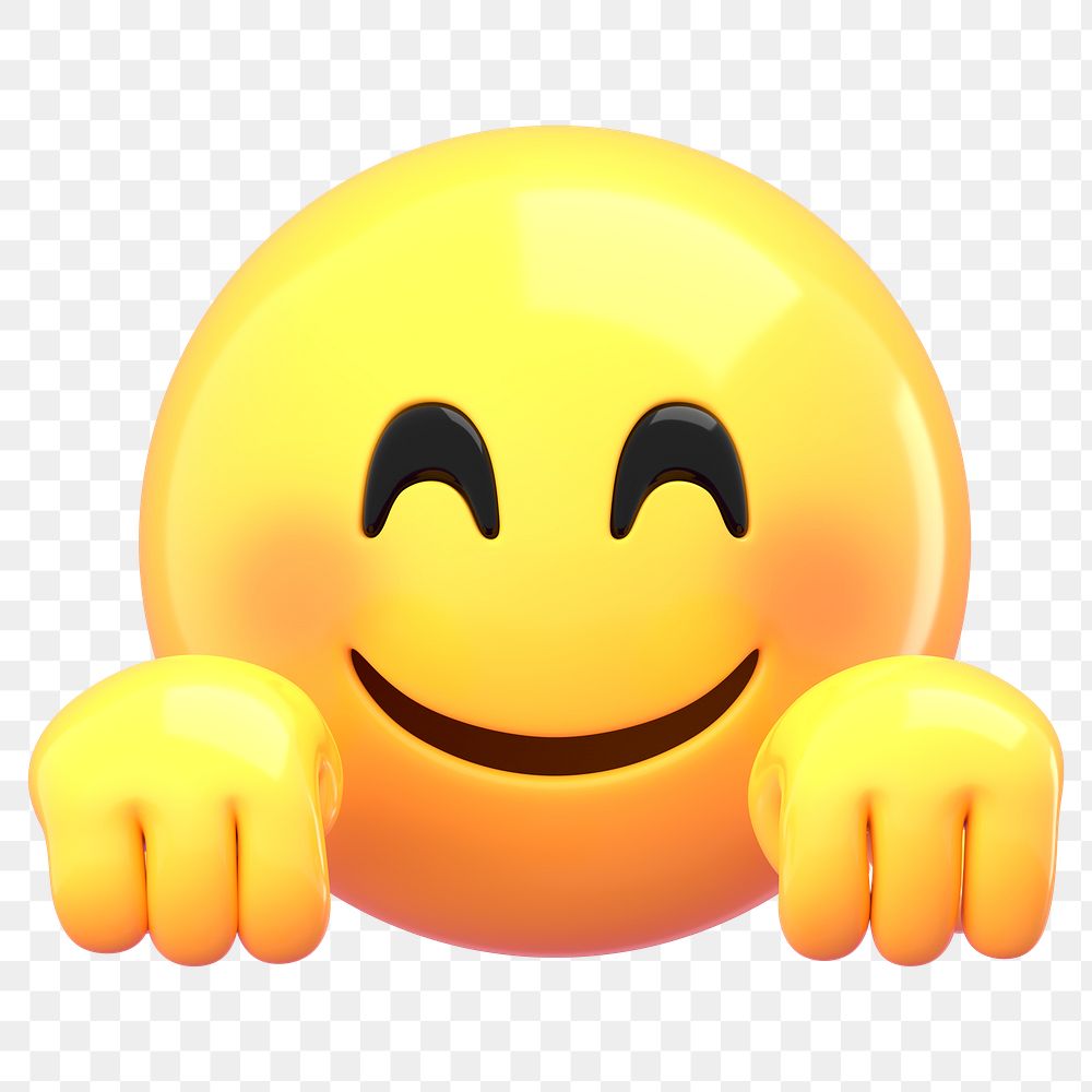 Smiley emoji  png sticker, 3D rendering transparent background