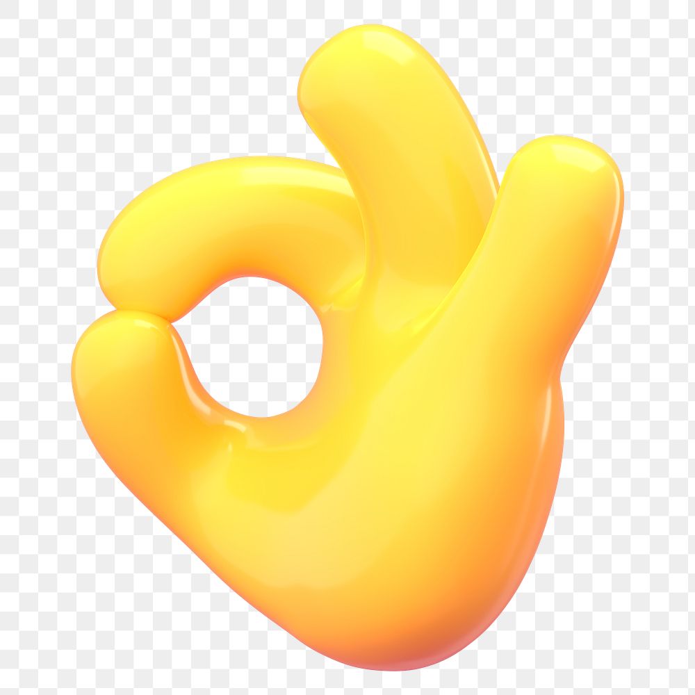 Png 3D OK emoji sticker, transparent background