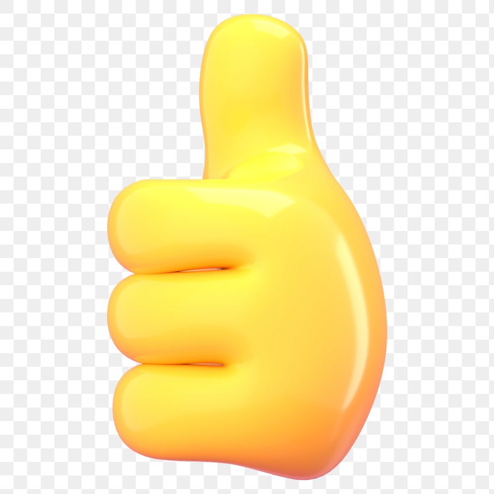 Png 3D thumbs up emoji sticker, transparent background