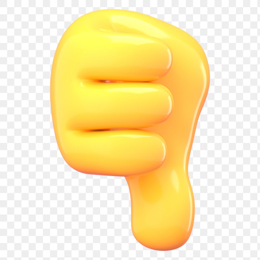 Png thumbs down 3D emoji sticker, transparent background