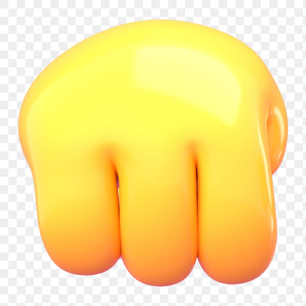 Png 3D fist emoticon sticker, transparent background