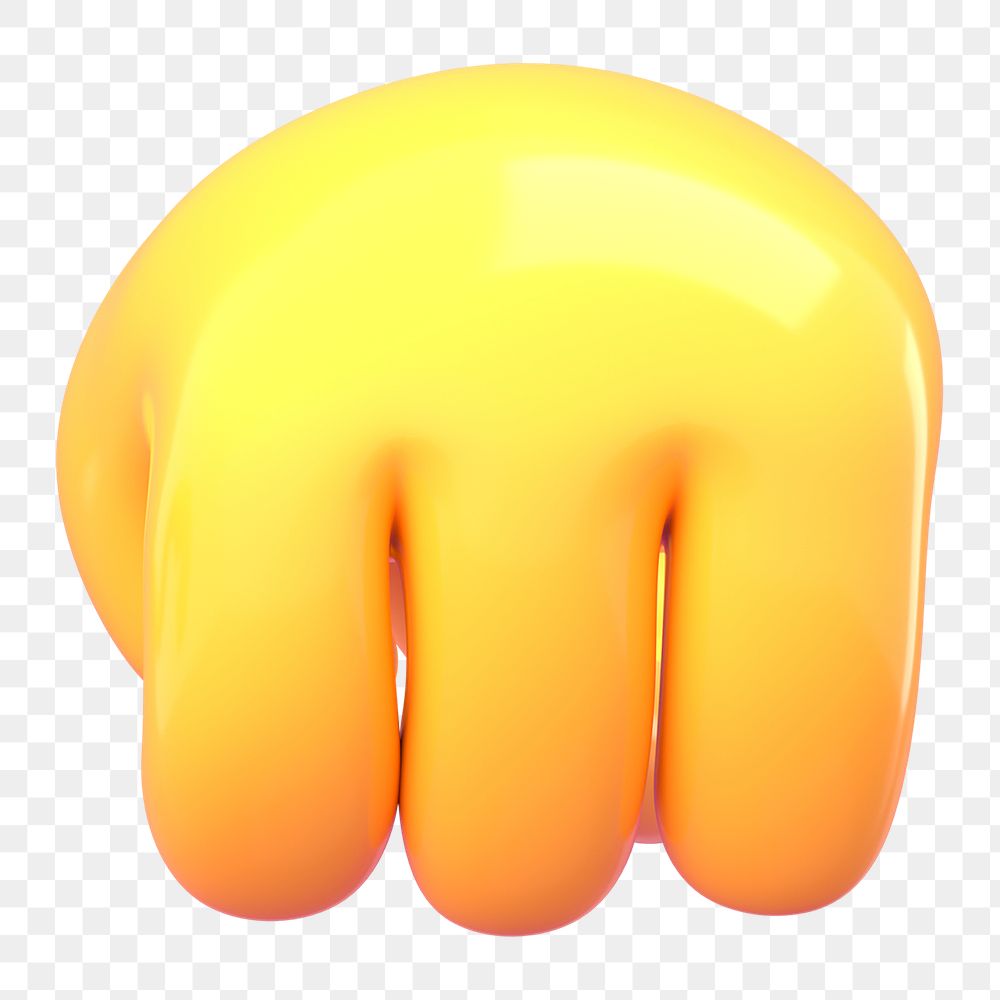 Png 3D right fist emoticon sticker, transparent background