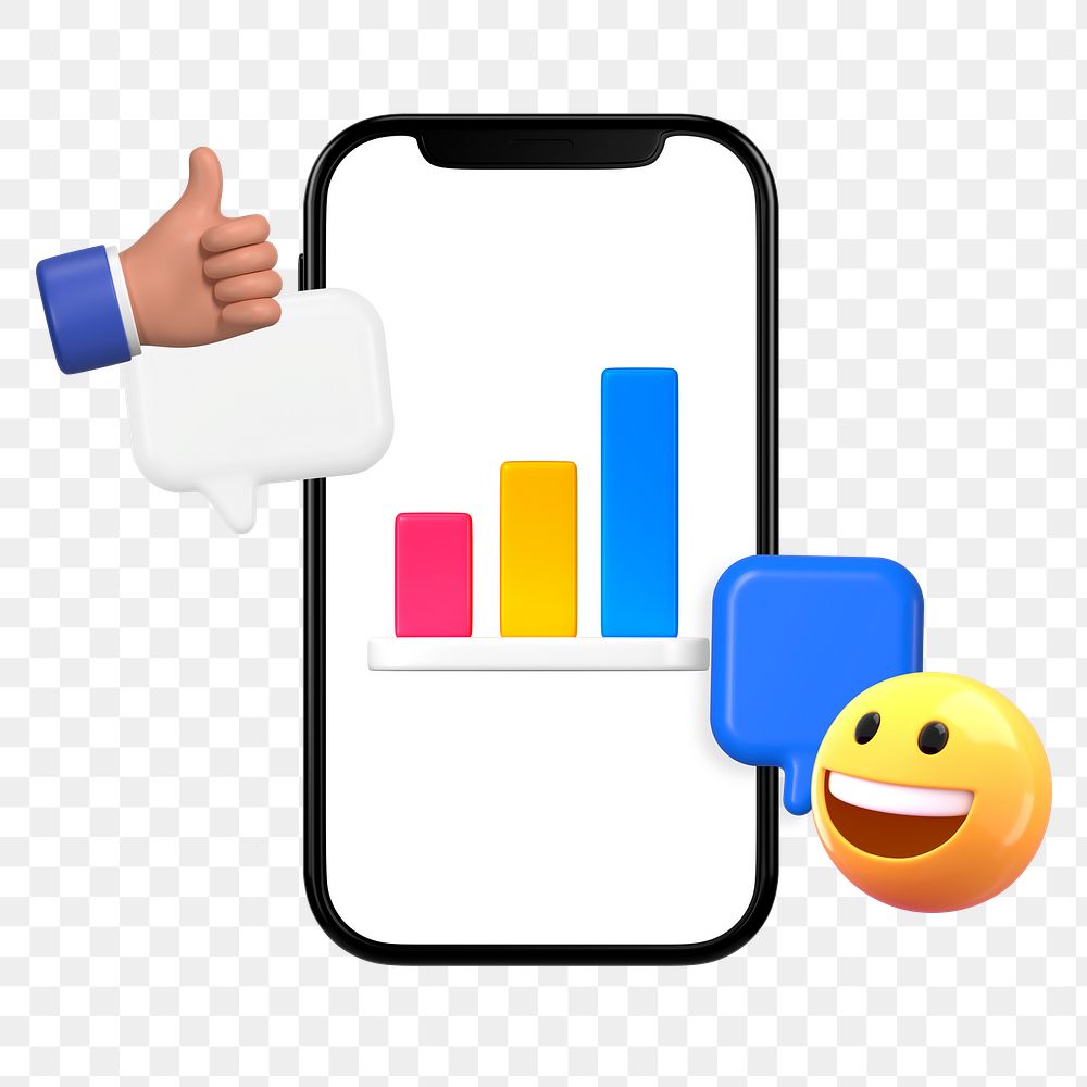 Growing bar chart png sticker, 3D business emoticon remix, transparent background