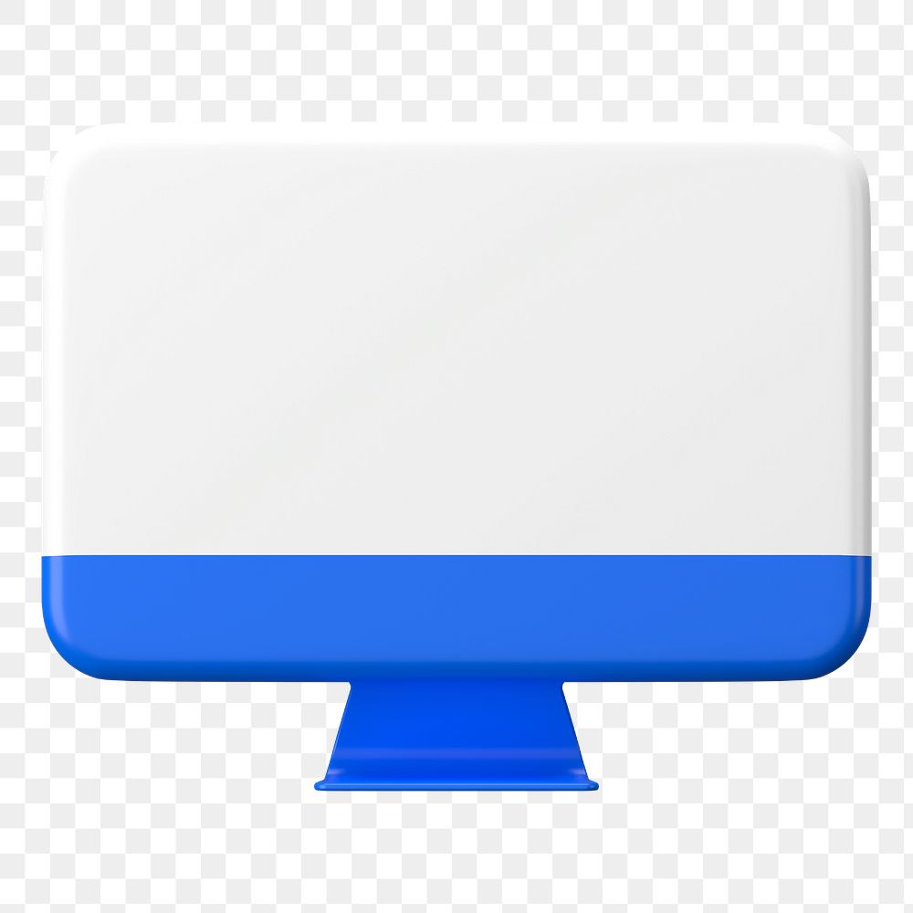 Blue 3d computer png sticker, transparent background