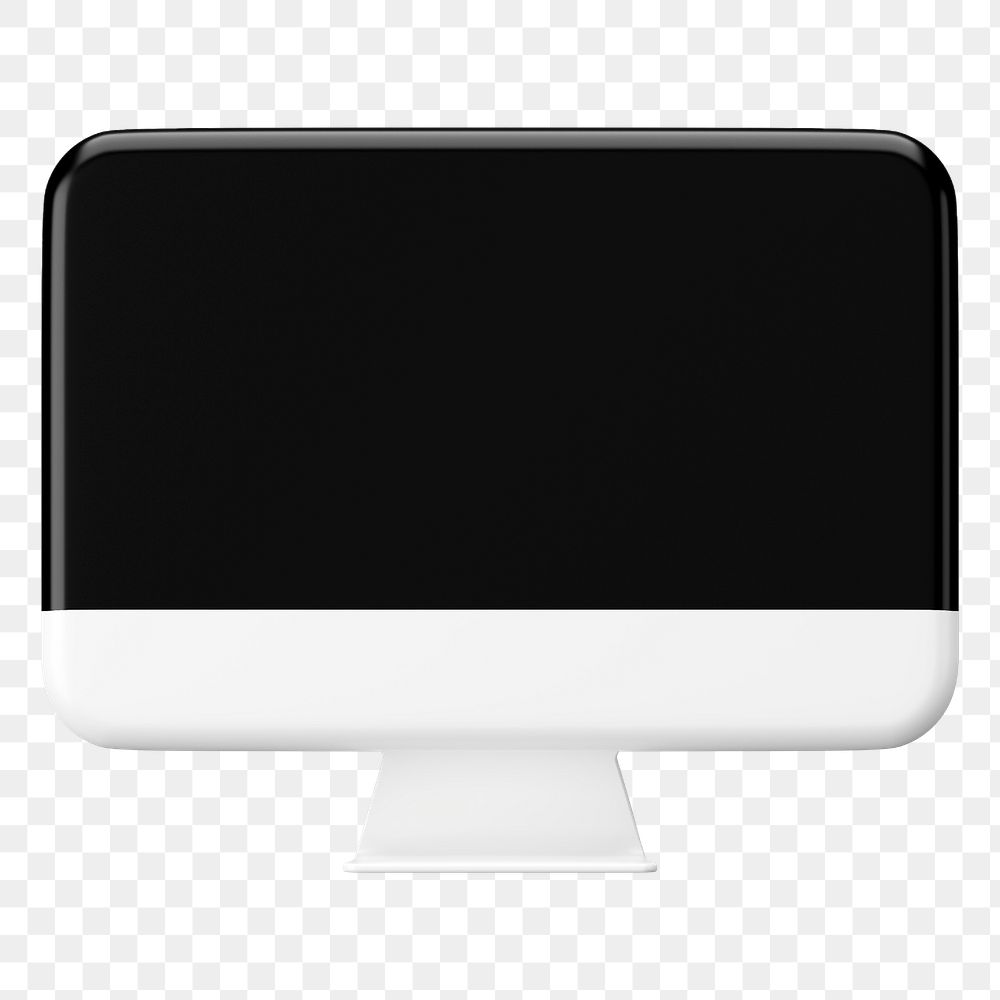 White 3d computer png sticker, transparent background