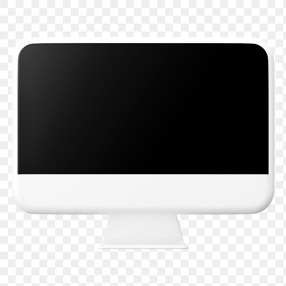 White 3d computer png sticker, transparent background