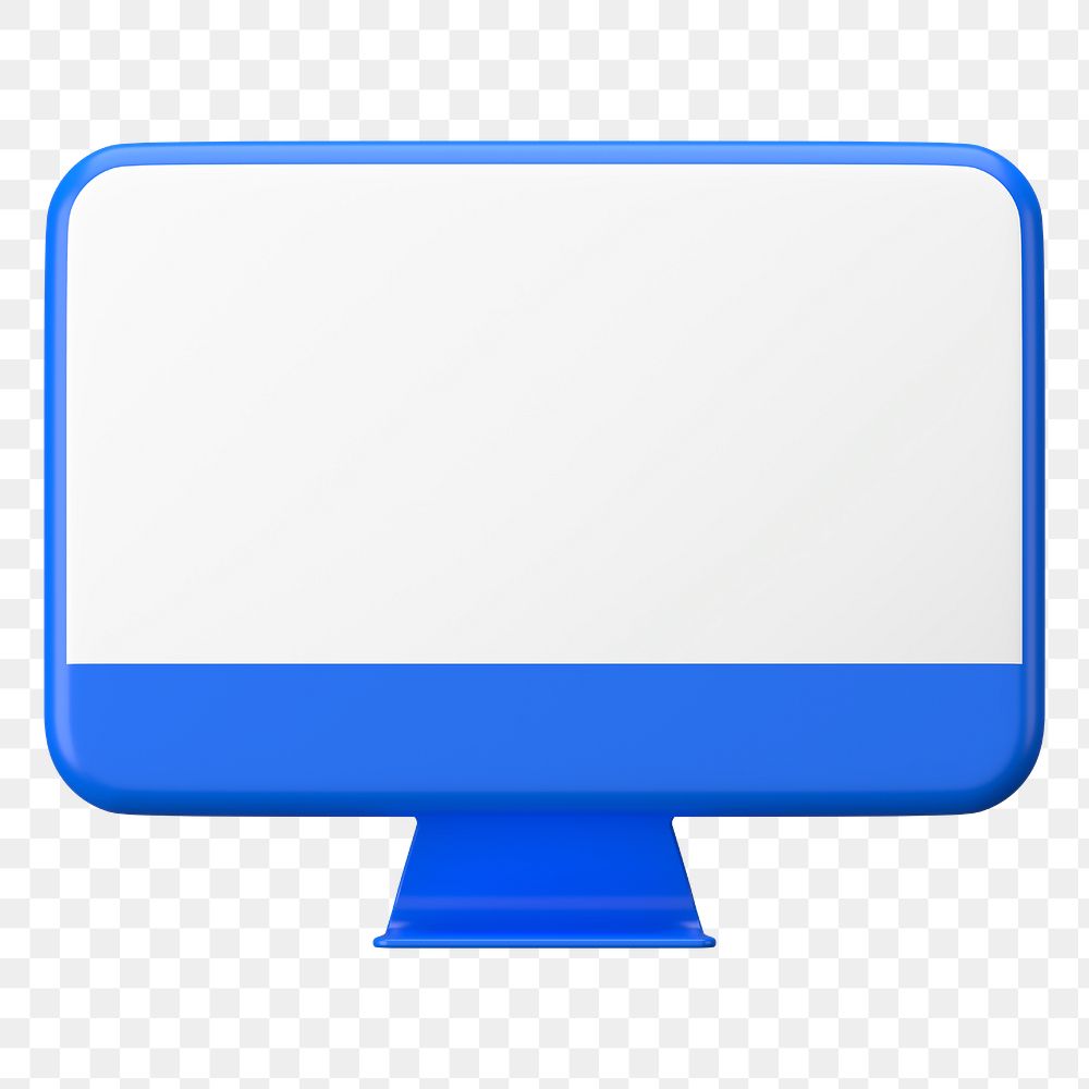 Blue 3d computer png sticker, transparent background