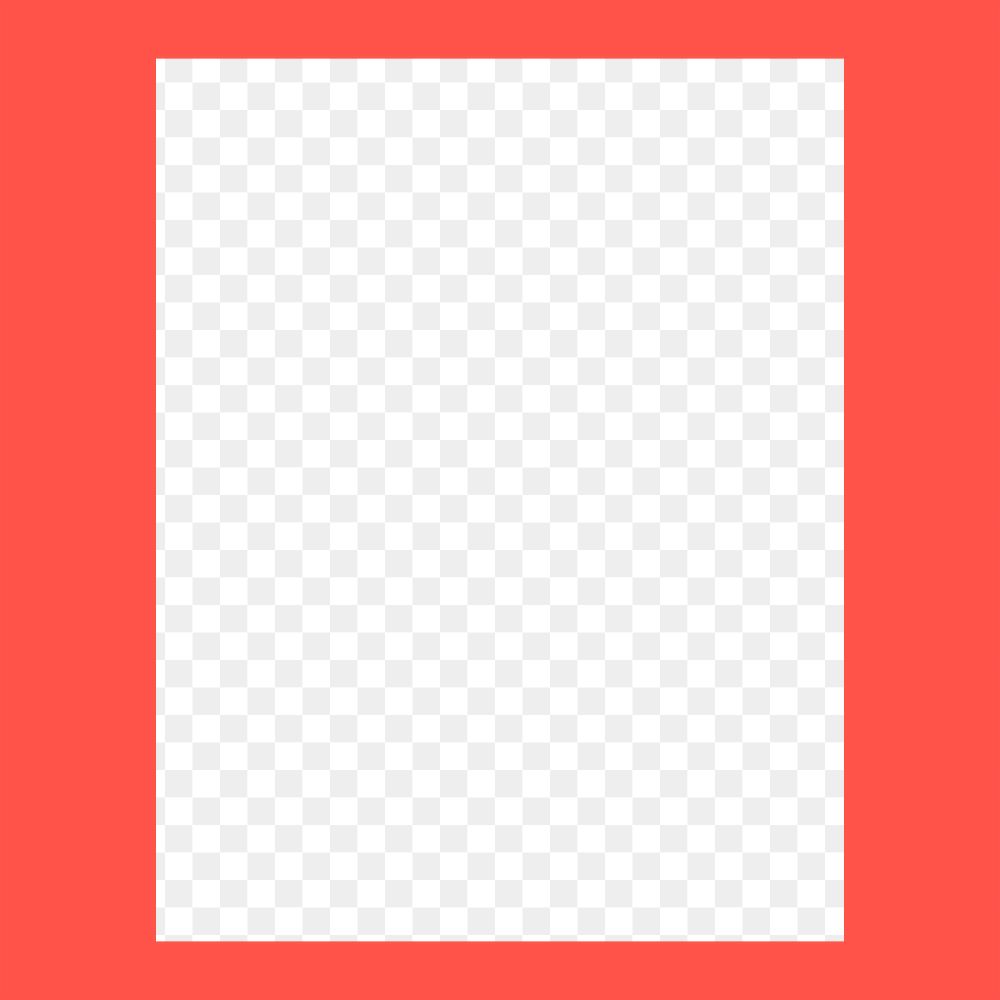 Red frame png geometric shape sticker, transparent background