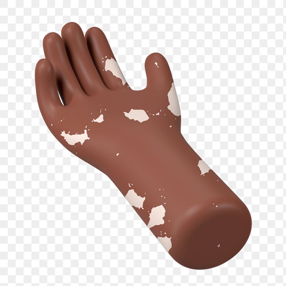 Helping hand gesture png, vitiligo awareness, 3D illustration, transparent background