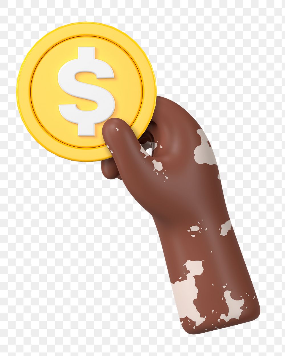 Hand holding coin png sticker, money and finance 3D graphic, transparent background