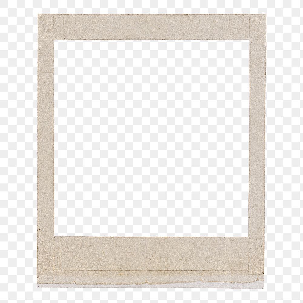 Vintage instant film png frame, transparent background