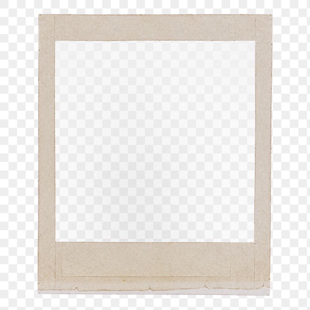 Vintage instant film png frame, transparent background