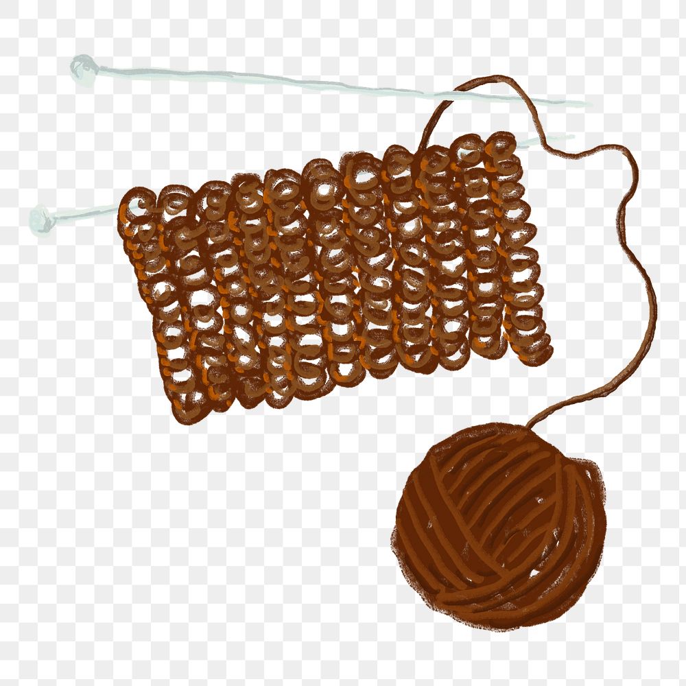 Knitting yarn png sticker, transparent background