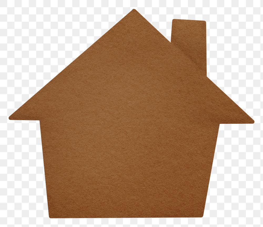 Brown house png sticker, transparent background