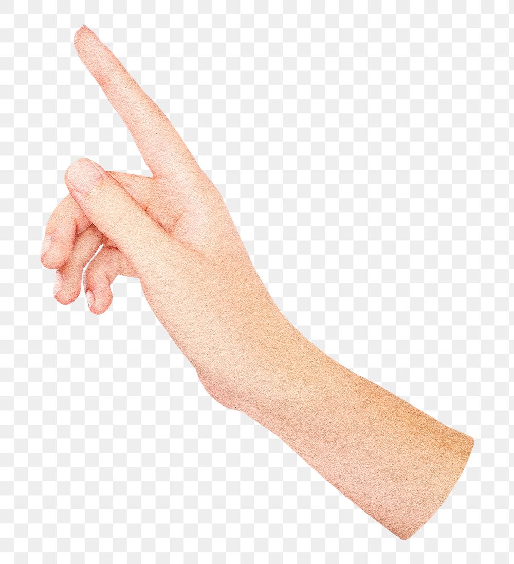 Finger-pointing hand png sticker, transparent background
