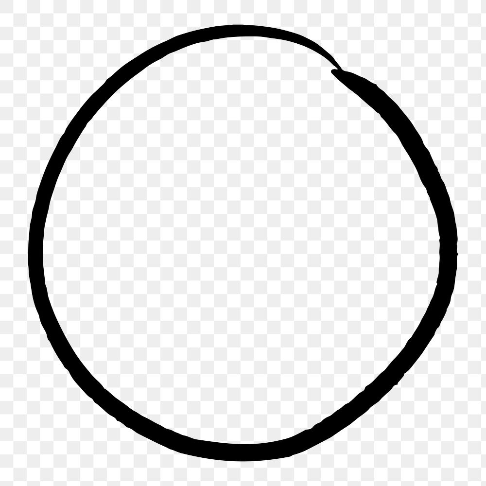 Black circle png sticker, transparent background