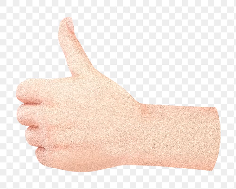 Thumbs up hand png sticker, transparent background