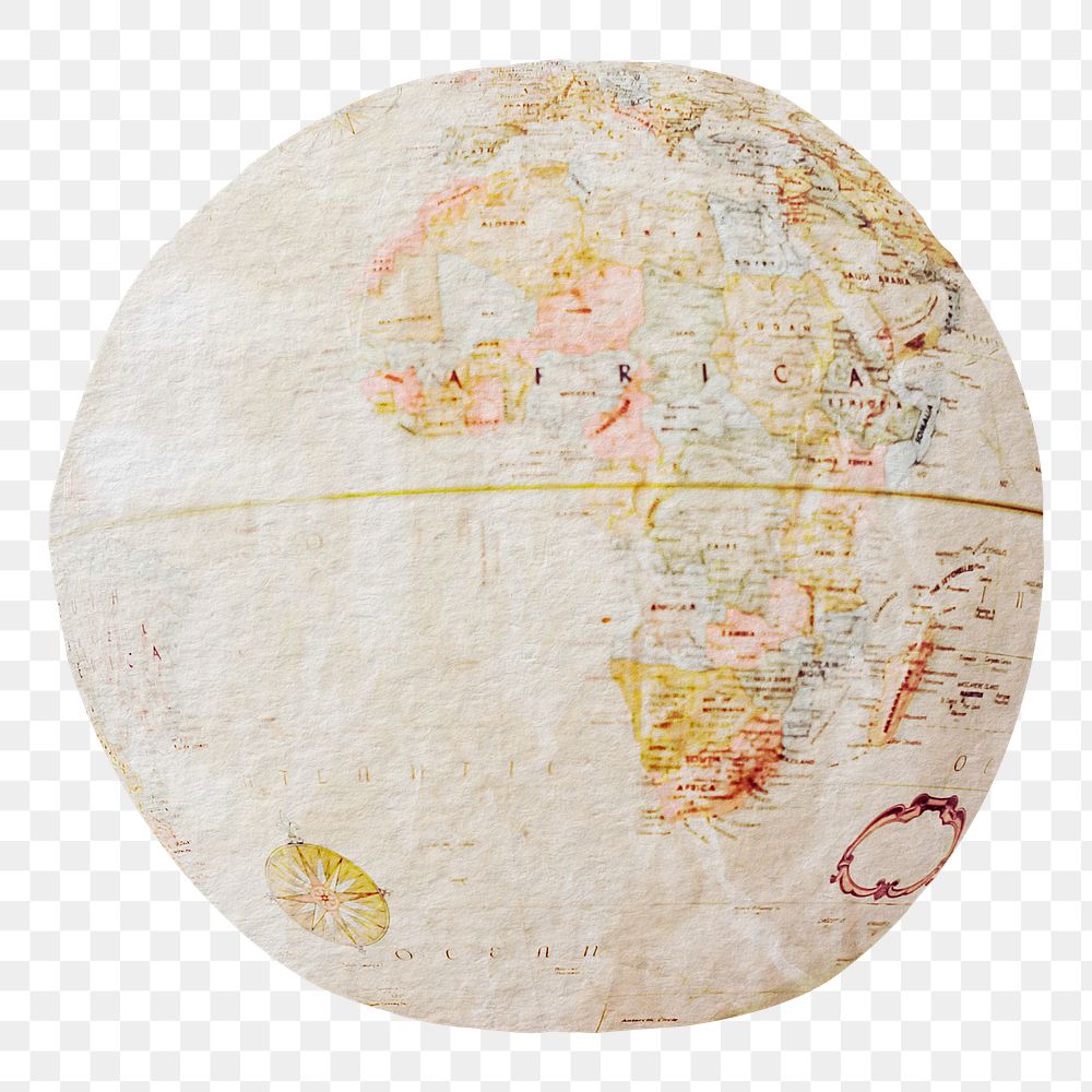 Spinning globe png sticker, transparent background