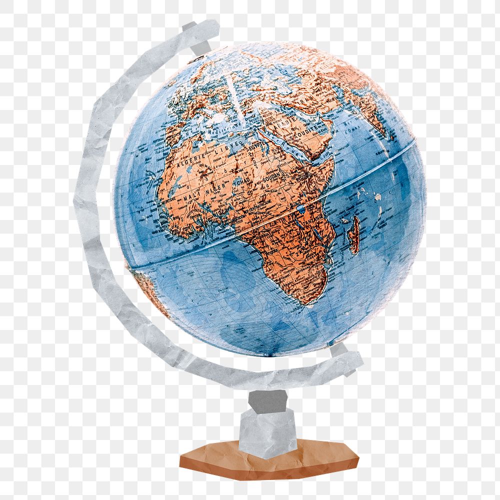 Spinning globe png sticker, transparent background