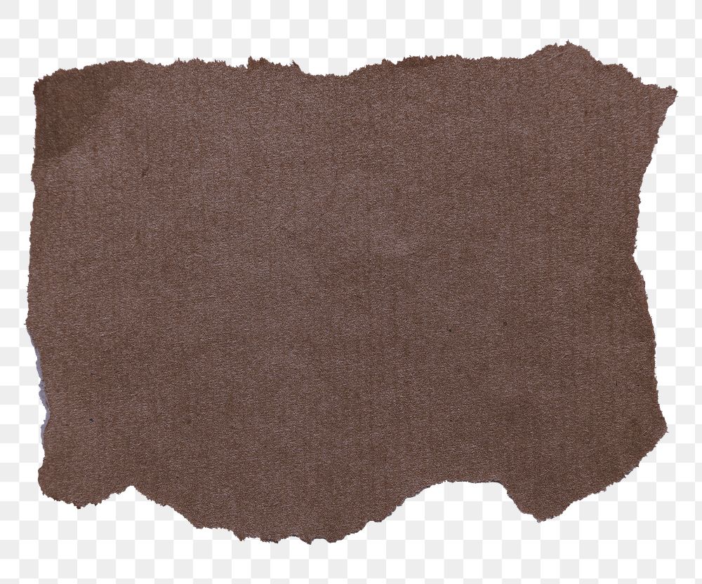Brown ripped paper png sticker, transparent background