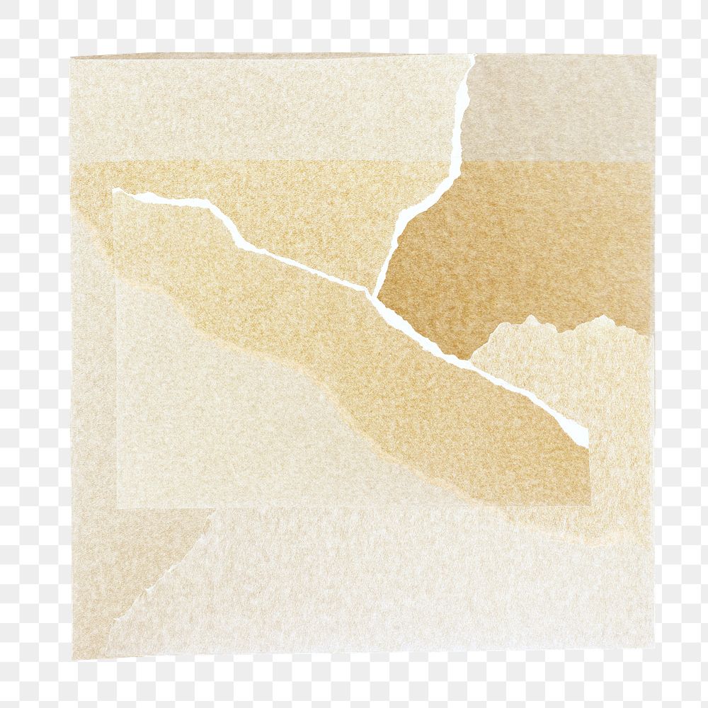 Beige ripped paper png sticker, transparent background