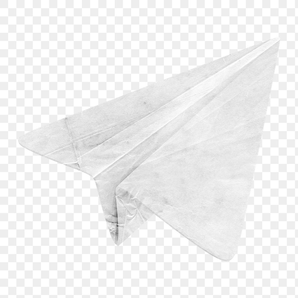 White paper plane png sticker, transparent background