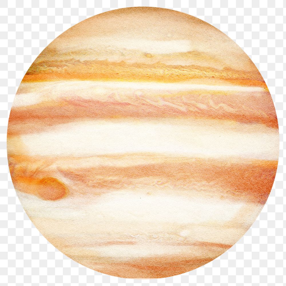 Planet Jupiter png sticker, transparent background