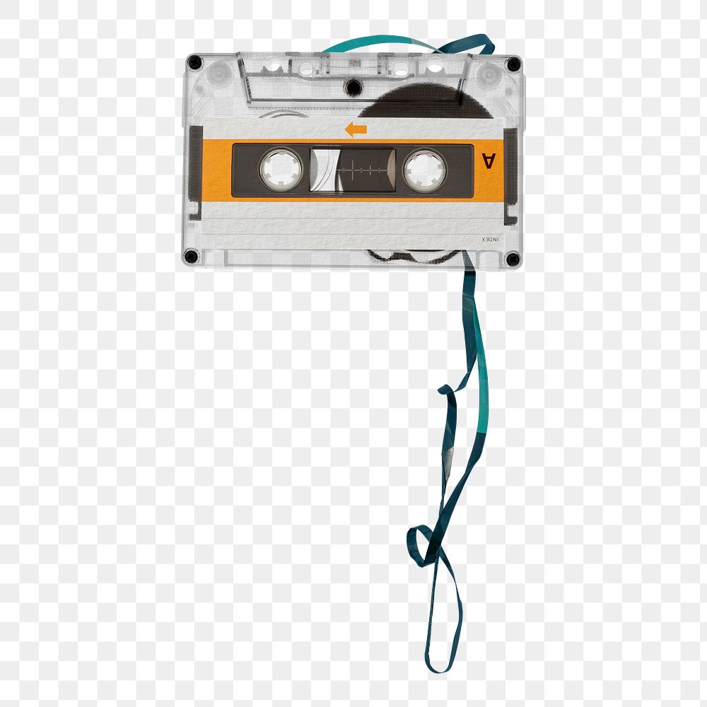 Cassette tape png music sticker, transparent background