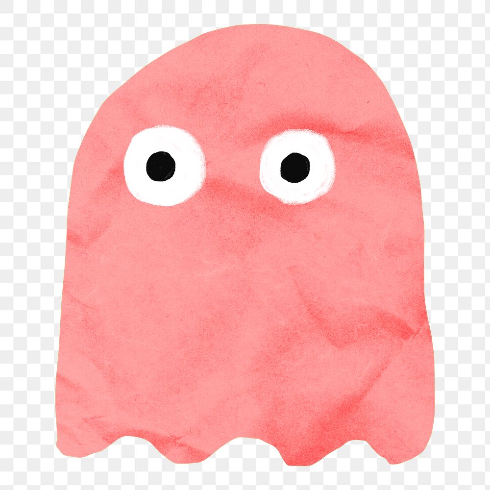 Ghost doodle png game sticker, transparent background
