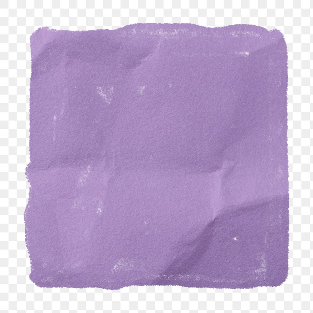 Purple wrinkled paper png sticker, transparent background